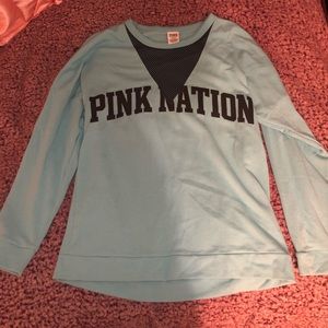 Victoria’s Secret Pink Nation crew mesh sweatshirt